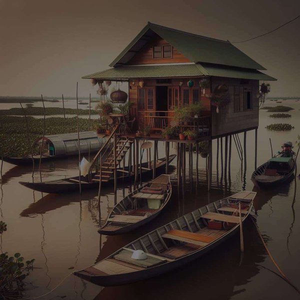 Peut-on louer une maison sur pilotis dans le delta du Mékong avec balades en sampan?